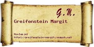 Greifenstein Margit névjegykártya